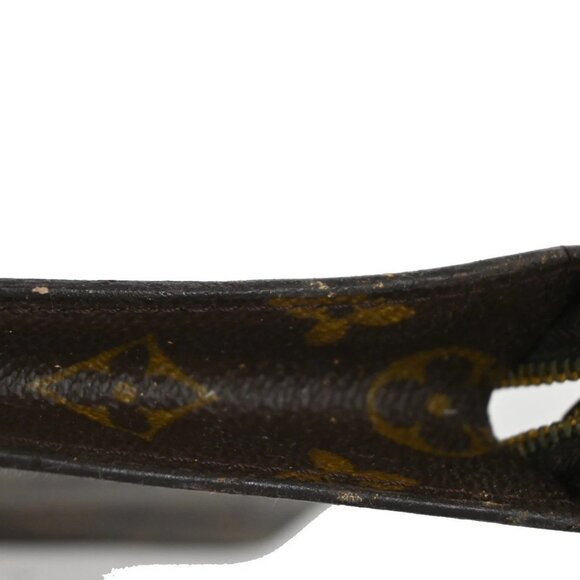 LOUIS VUITTON LV Logo Bucket GM Pouch Bag Monogram Leather Brown Gold - Picture 13 of 13